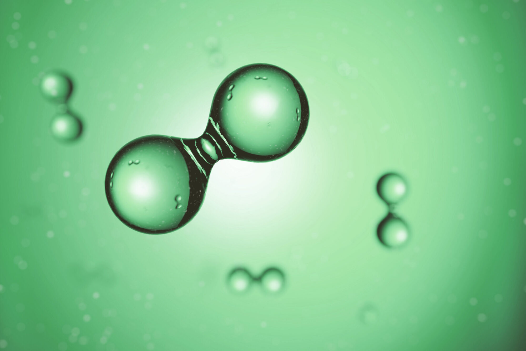 3D render of hydrogen molecules