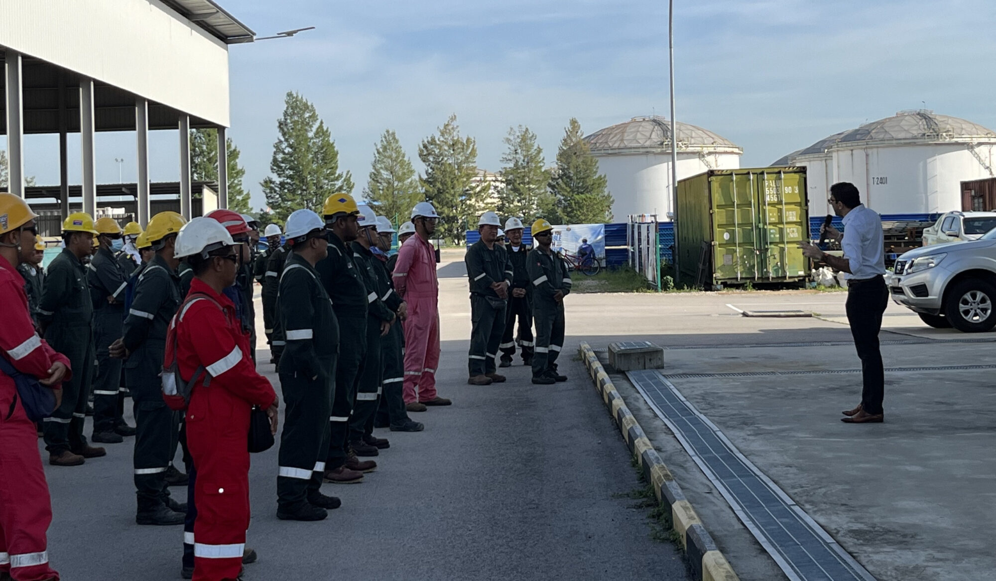 A monthly toolbox talk with the entire team at our terminal in Malaysia. 